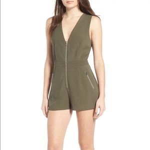 Storee khaki green tank top romper